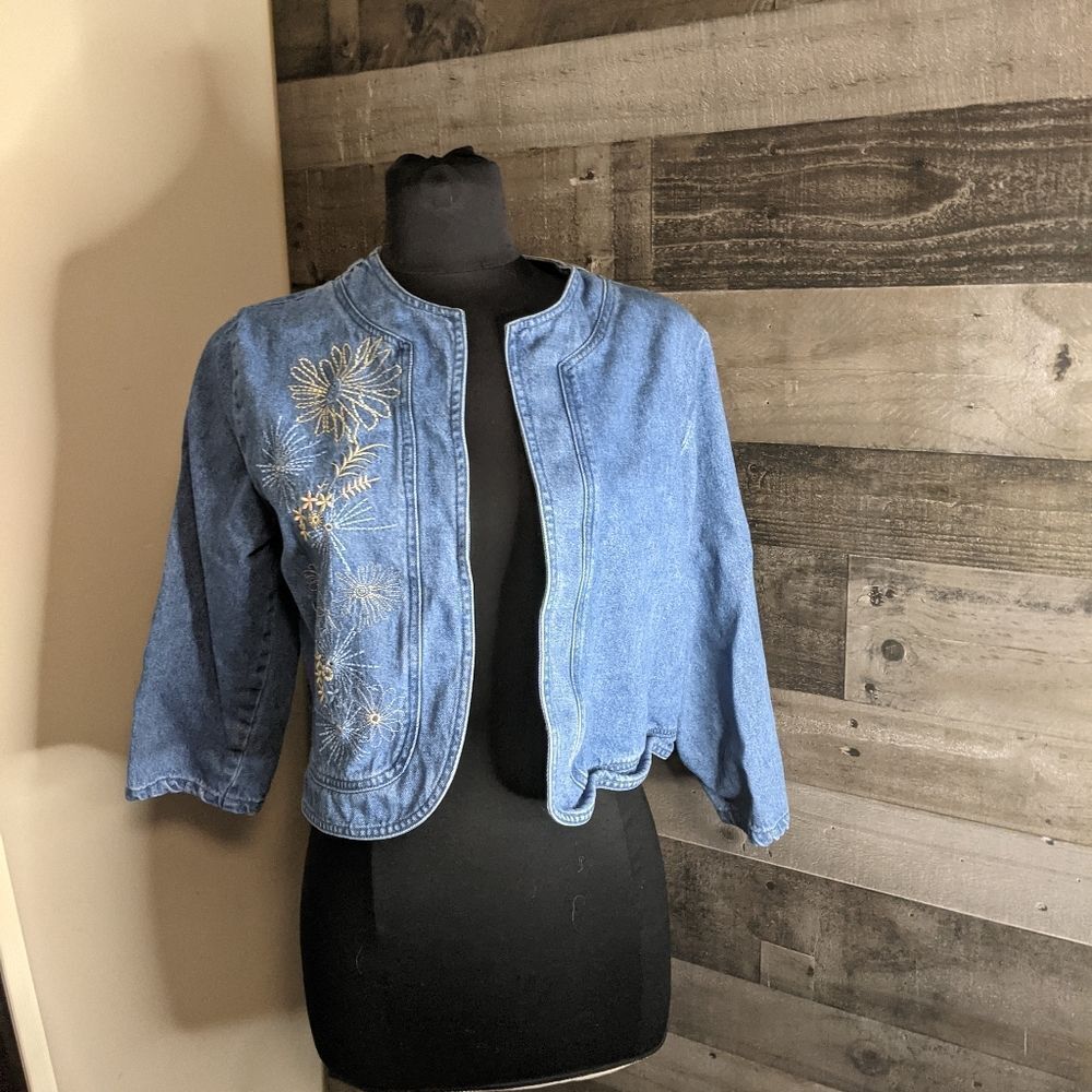 Vintage denim crop jacket M